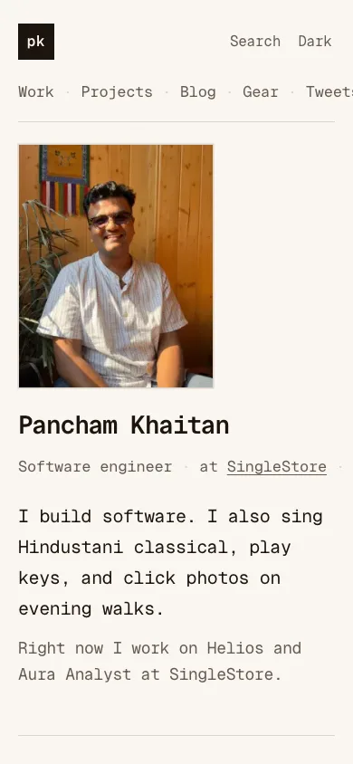 Mobile homepage after redesign