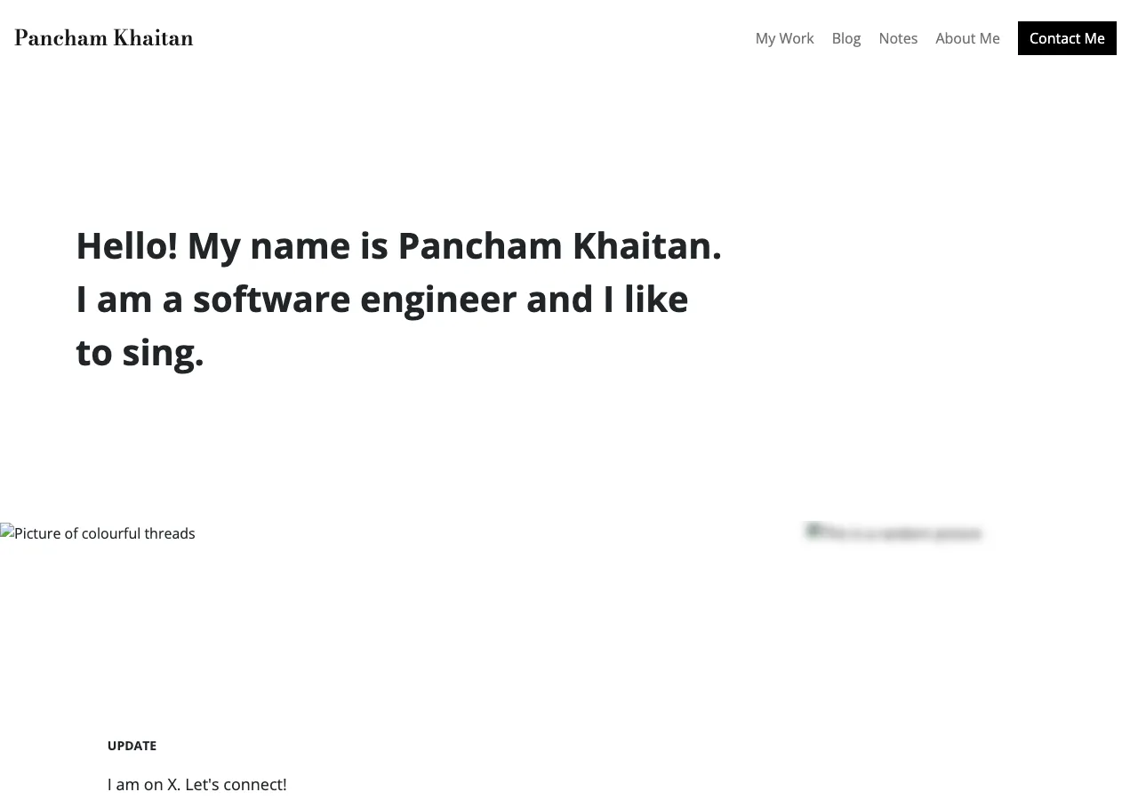 Homepage before redesign — white portfolio with hero, carousel dots, and work cards